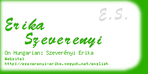 erika szeverenyi business card